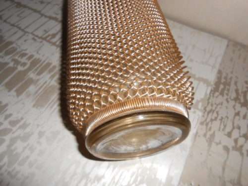 ART Deco Style Syphon Gold Mesh Covered  Czechoslovakian Seltzer / Syphon Bottle