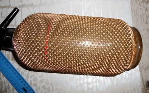 ART Deco Style Syphon Gold Mesh Covered  Czechoslovakian Seltzer / Syphon Bottle