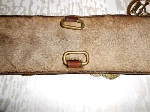 Antique Horizontal Horse Brass leather strap/harness with 6 Brasses