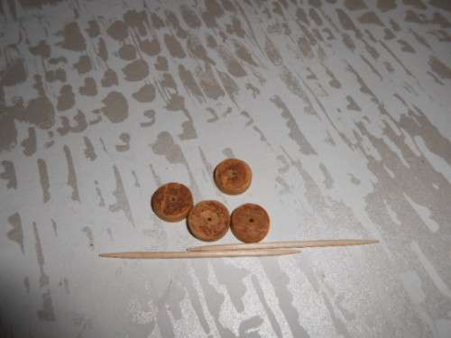 VINTAGE  MINIATURE BRASS & WOOD CANNON