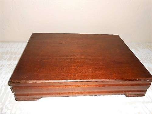 VINTAGE WOODEN CANTEEN OF CUTLERY 44 PIECES 8 GENUINE BONE HANDLE