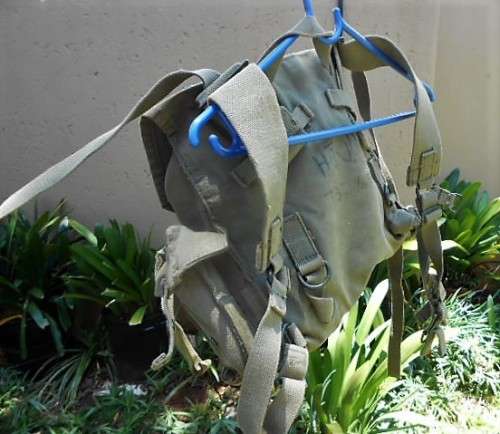 SADF LATE 1970¿S  BACKPACK/ RADIO/ UTILITY BAG WITH BIBLE