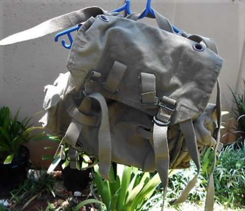 SADF LATE 1970¿S  BACKPACK/ RADIO/ UTILITY BAG WITH BIBLE