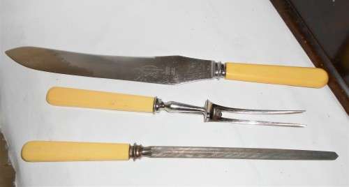 87 Piece Cutlery Canteen with Key Bone Silverplate D.W.T. and Perdoz  hallmark cartouche