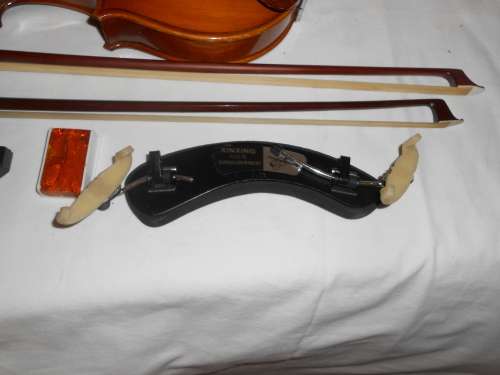 Violin with 2 bows, case and extras 60cm
