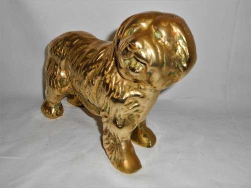 Heavy Collectable Solid Brass Old English Sheepdog Figurine Doorstop 3.7Kg
