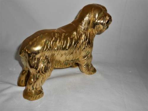 Heavy Collectable Solid Brass Old English Sheepdog Figurine Doorstop 3.7Kg