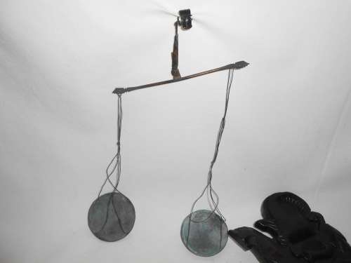 Antique Chinese Opium Scales in carved sliding case