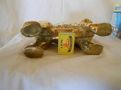 Heavy Collectable Solid Brass Old English Sheepdog Figurine Doorstop 3.7Kg