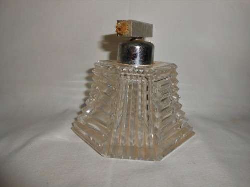 Large Art Deco Cut Crystal Perfume Bottle