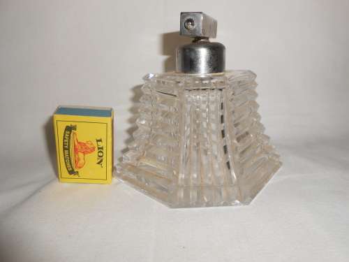 Large Art Deco Cut Crystal Perfume Bottle