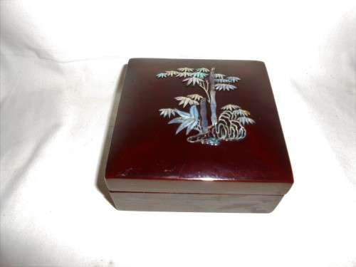 Square Trinket Box with Abalone Inlay