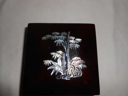 Square Trinket Box with Abalone Inlay
