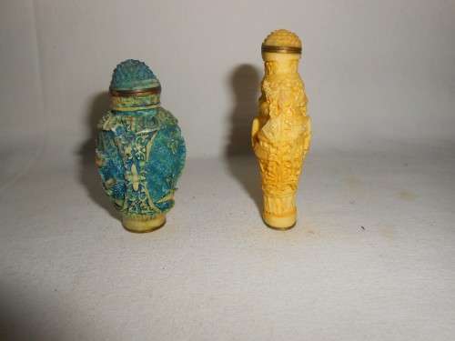 Pair of Carved Chinese snuff bottles