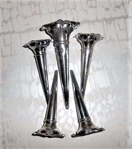 Antique Art Nouveau Silver Plated Five Trumpet Flower Epergne