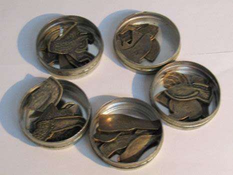 Rare 5 Tins of Big Five Wildlife Brass Puzzles