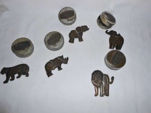 Rare 5 Tins of Big Five Wildlife Brass Puzzles