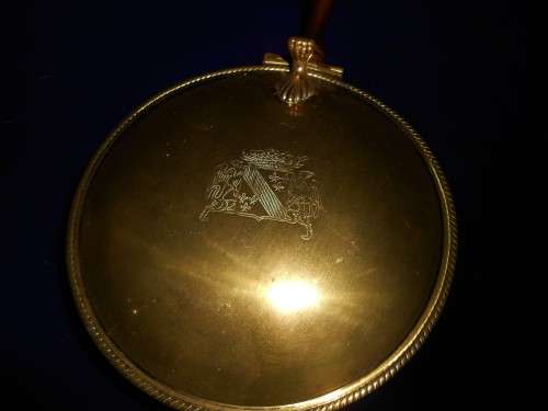 Brass Lidded Silent Butler, Table Crumb Catcher Italian