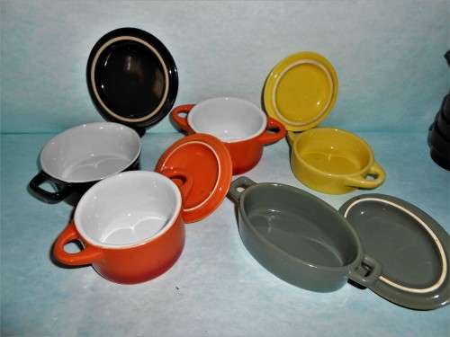 5 Condiment Bowls Styled as Pots