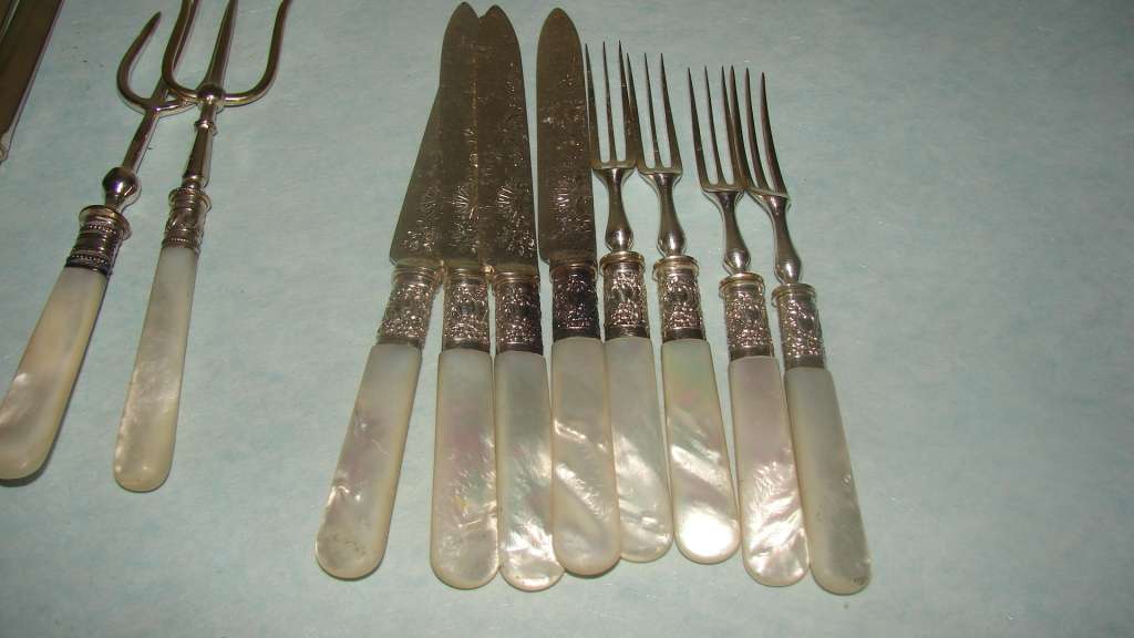 Large Job Lot of Mother of Pearl Cutlery 38  pieces