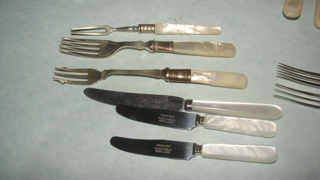 Large Job Lot of Mother of Pearl Cutlery 38  pieces