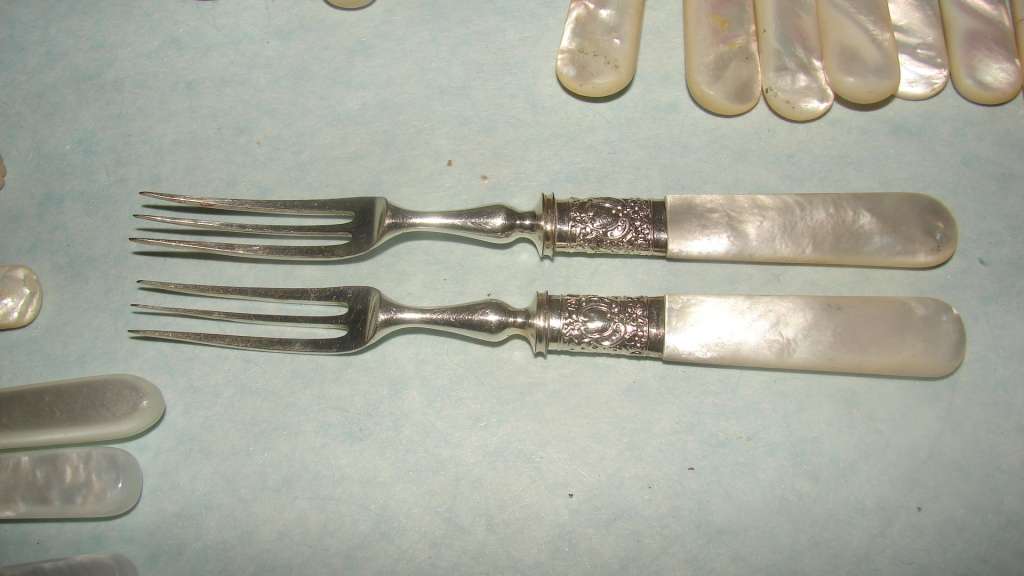 Large Job Lot of Mother of Pearl Cutlery 38  pieces
