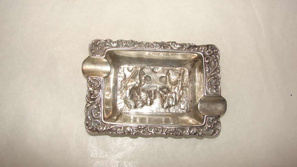 833 Silver Small Ornate Ashtray