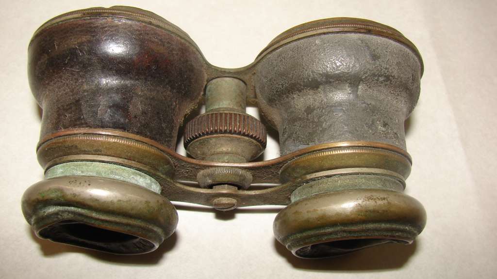 Antique WWI Metal and Leather A Chromatic Day and Night Field Glasses Marine Binoculars