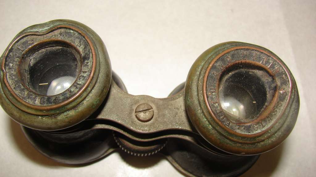 Antique WWI Metal and Leather A Chromatic Day and Night Field Glasses Marine Binoculars