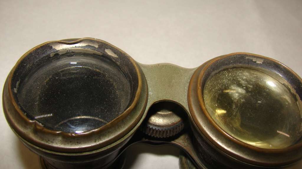 Antique WWI Metal and Leather A Chromatic Day and Night Field Glasses Marine Binoculars