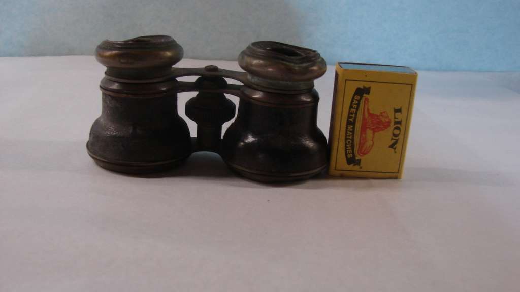 Antique WWI Metal and Leather A Chromatic Day and Night Field Glasses Marine Binoculars