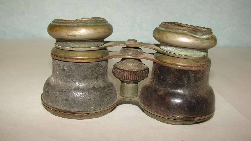 Antique WWI Metal and Leather A Chromatic Day and Night Field Glasses Marine Binoculars