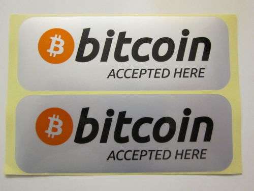 Bitcoin Accepted Here I Accept BTC Cryptocurrency Sticker **FREE POSTAGE**
