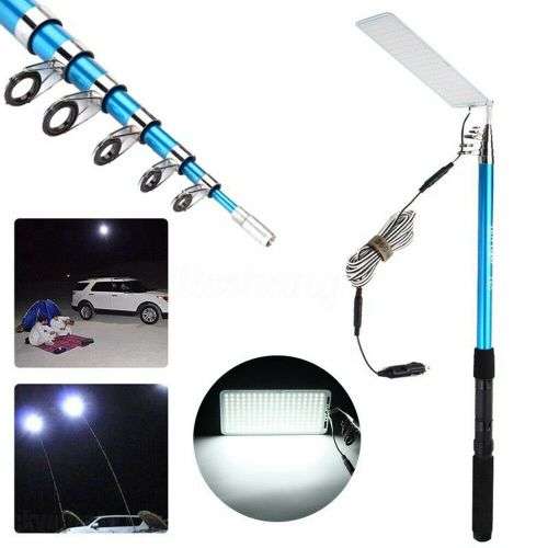 5M TELESCOPIC LED FISHING ROD CAMPING FLOOD LIGHT 500W