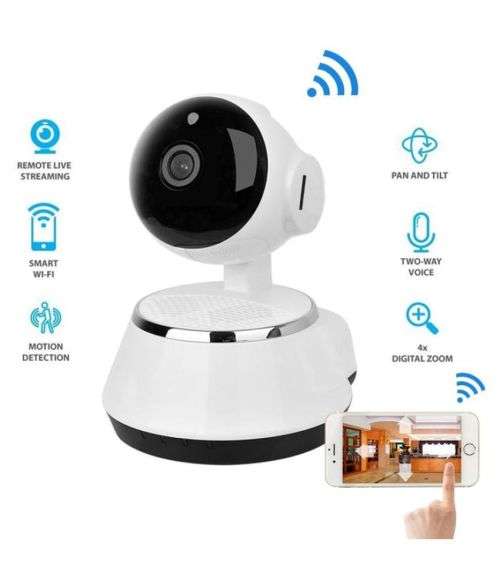 V380-Q6 Wireless IP Smart Security Camera HD Wifi PTZ Remote & Real-time Surveillance Pan Tilt 720P