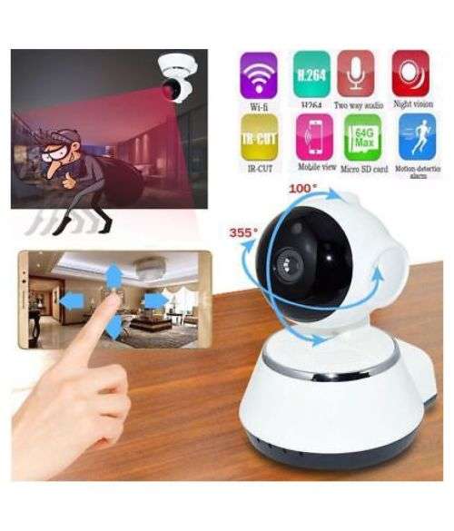 V380-Q6 Wireless IP Smart Security Camera HD Wifi PTZ Remote & Real-time Surveillance Pan Tilt 720P