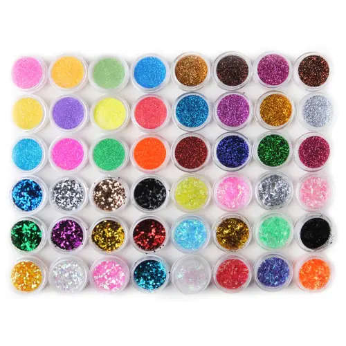 48 Acrylic Glitter Powder Kit UV Gel Professional Nail Art Full Set