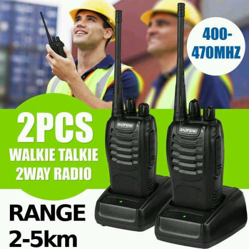 2 x 2-5km Long Range Walkie Talkie - Baofeng BF-888S Two-way Handheld UHF Radio Set