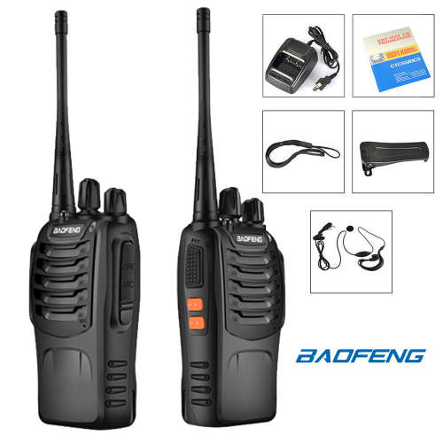 2 x 2-5km Long Range Walkie Talkie - Baofeng BF-888S Two-way Handheld UHF Radio Set