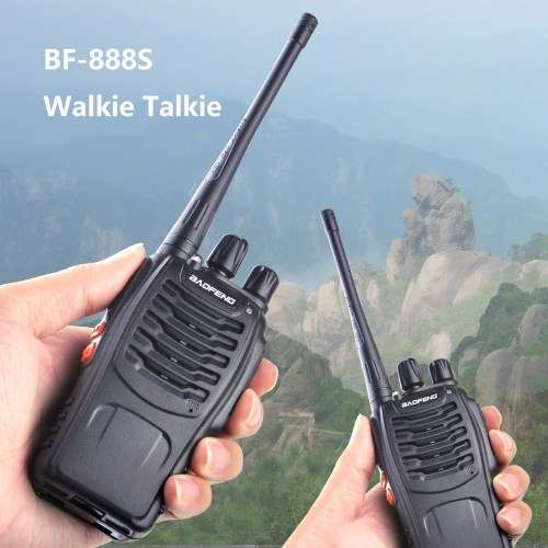 2 x 2-5km Long Range Walkie Talkie - Baofeng BF-888S Two-way Handheld UHF Radio Set