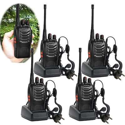 4 x 2-5km Long Range Walkie Talkie Set - Baofeng BF-888S Two-way Handheld UHF Radio