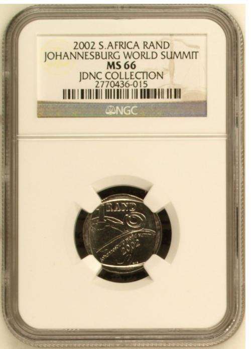 Oom Paul R1 - FINEST KNOWN MS66 - ONLY ONE 2002 JOHANNESBURG WORLD SUMMIT R1 AVAILABLE MS66