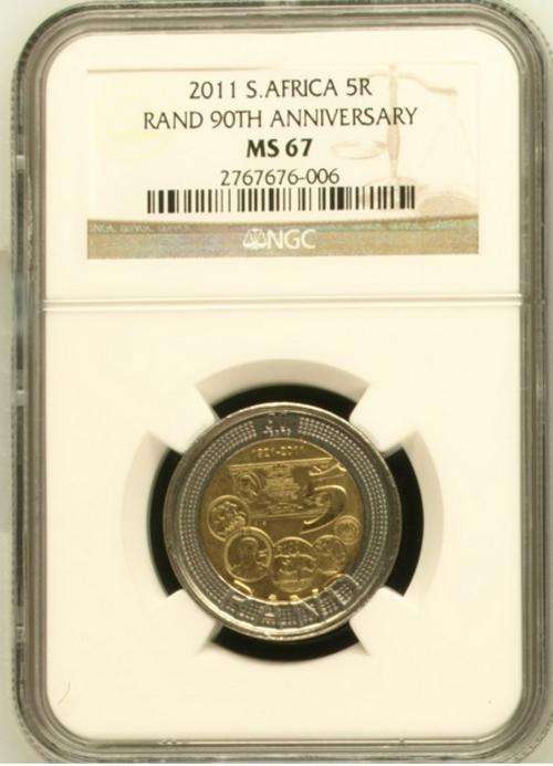 MS67 2011 R5 - featuring Mr Nelson Mandela, SA's coin with the most History