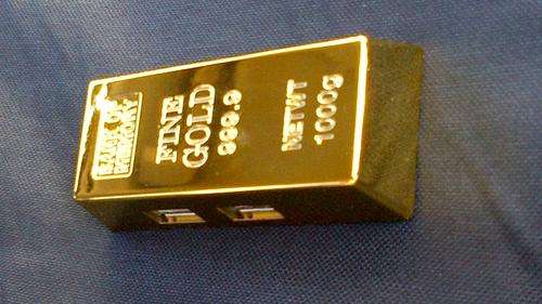 Gold Plated Bullion Bar USB 4-Port Hub - very unique item. One of a kind.