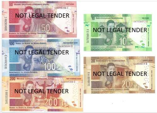 UNC Notes Set - 2018 Mandela 100th Birthday Commemorative Bank Notes Uncirculated