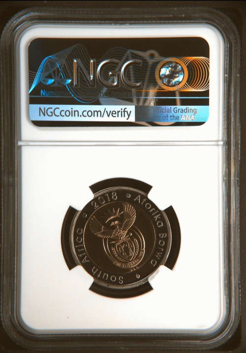 HOT - FINEST KNOWN - Oom Paul Overstamp - Nelson Mandela Centenary CW Mintmark R5 - Graded PL68