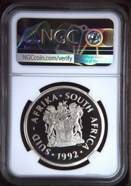 HOT VERY SCARCE - 1992South Africa Silver R2 Coinage Centennial PF69UC