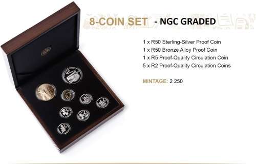 HOT - 2019 DEMOCRACY 25YRS SA25 8 COIN NGC GRADED SET - FIRST RELEASES