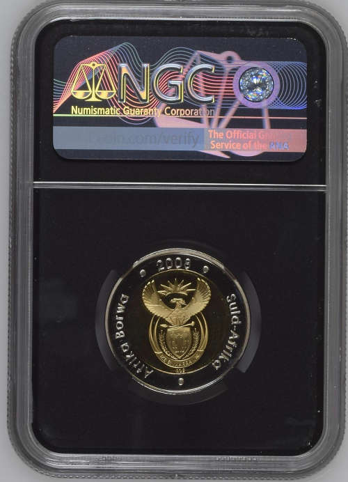 HOT - BLACK SLAB - LIMITED EDITION -  RAND FROSTED PF67 ULTRA CAMEO - MANDELA 2008 BIRTHDAY R5 PROOF