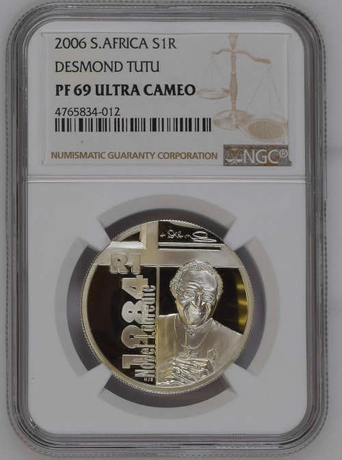 HOT ITEM - 2006 Silver R1 Desmond Tutu PF69UC